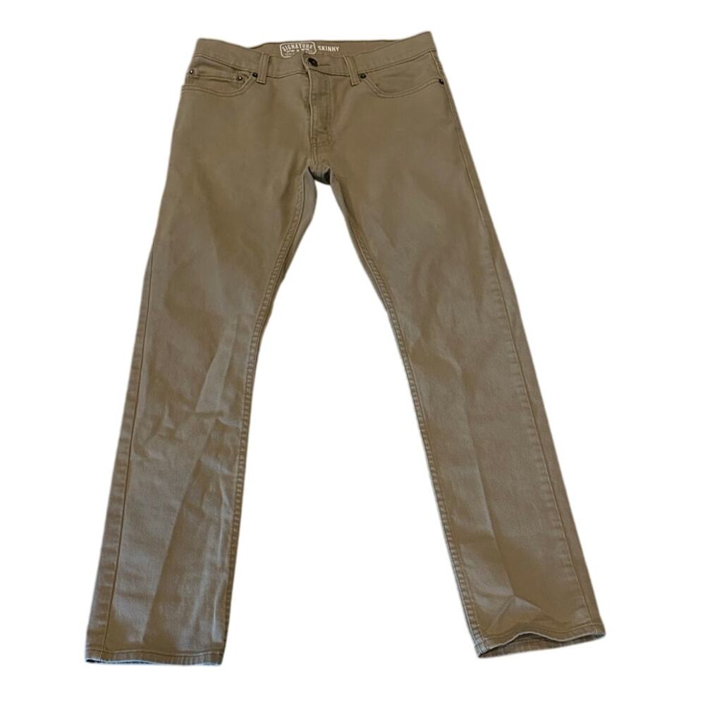 Signature by Levi Strauss Mid Rise Skinny Jeans Junior 30”Waist 30” Inseam Khaki